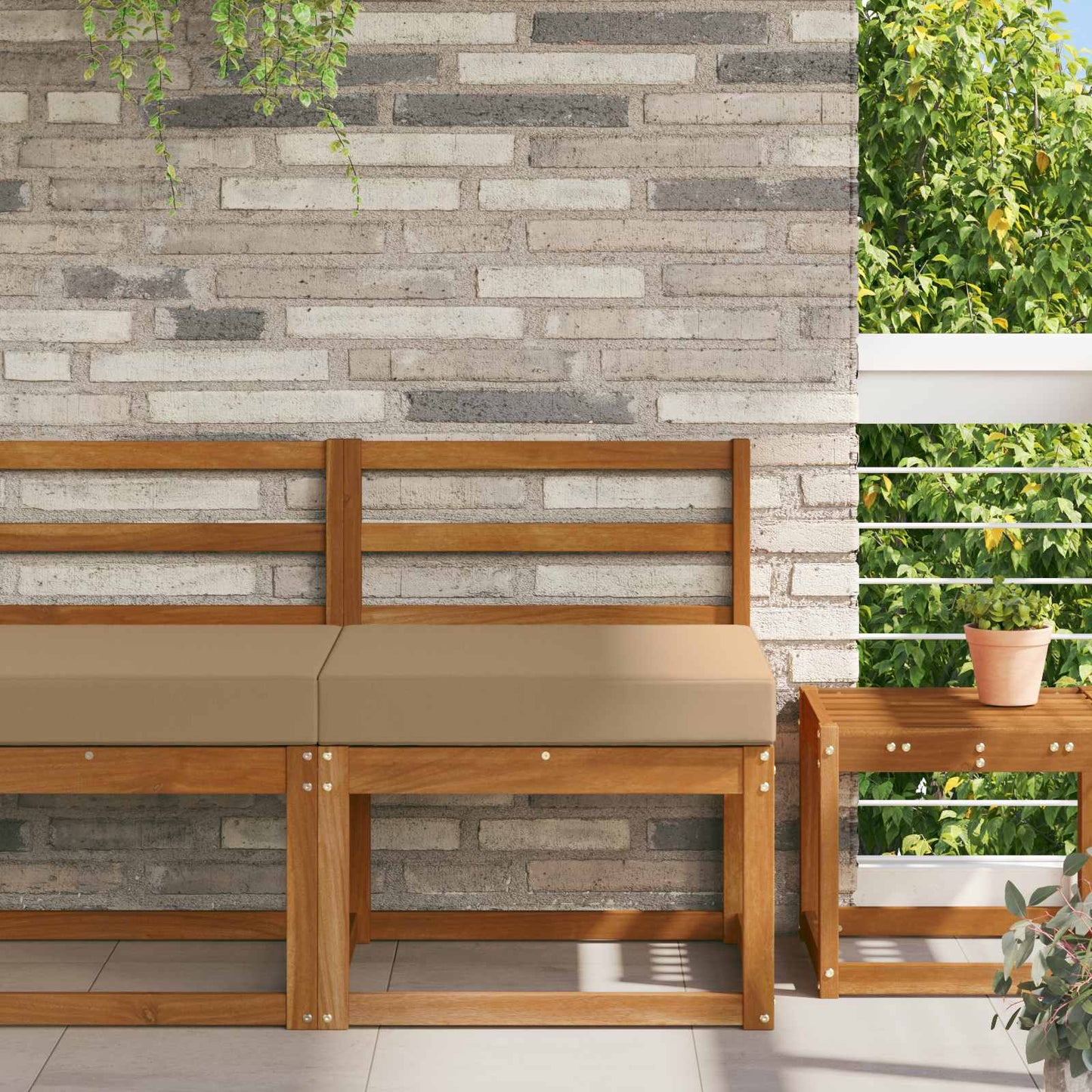 Udendørs Sofa Pude Polyester Gråbrun 60 x 60 cm