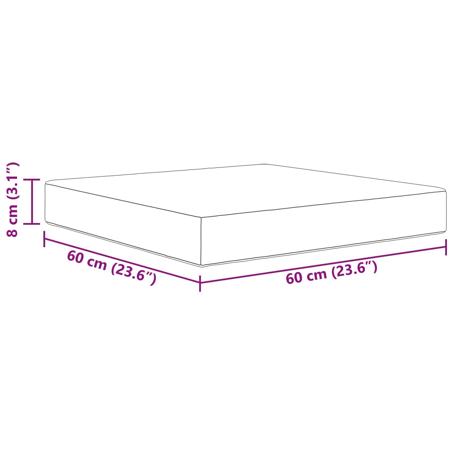 Udendørs Sofa Pude Polyester Gråbrun 60 x 60 cm