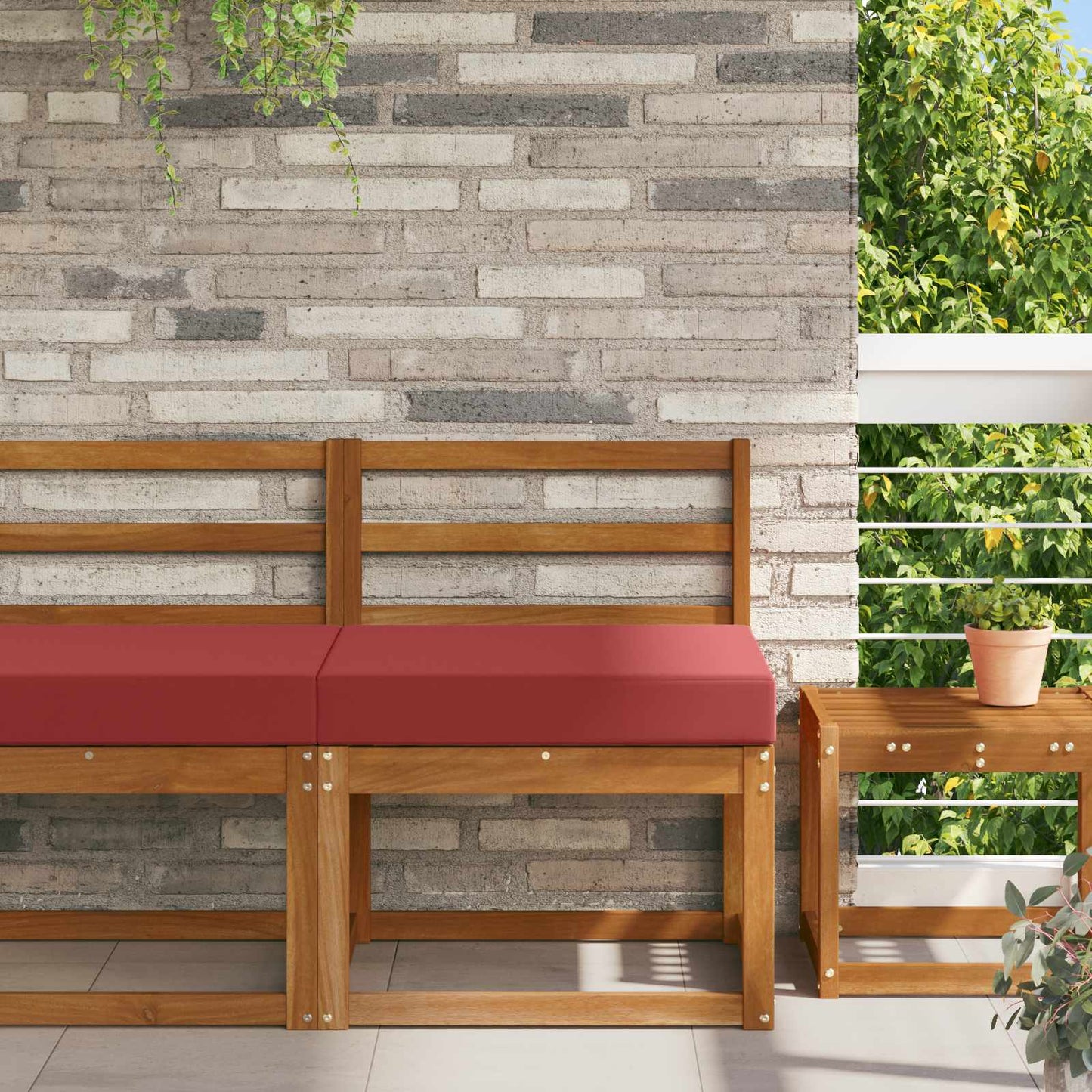 Udendørs Sofa Pude Polyester Vinrød 60 x 60 cm