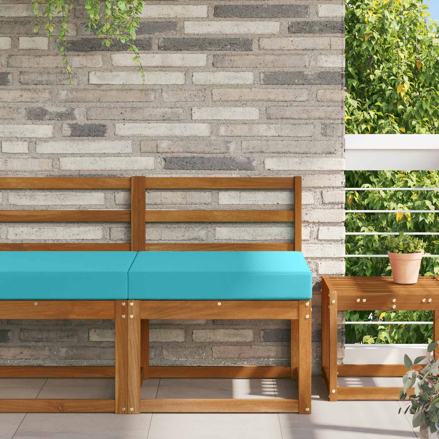 Udendørs Sofa Pude Polyester Turkis 60 x 60 cm