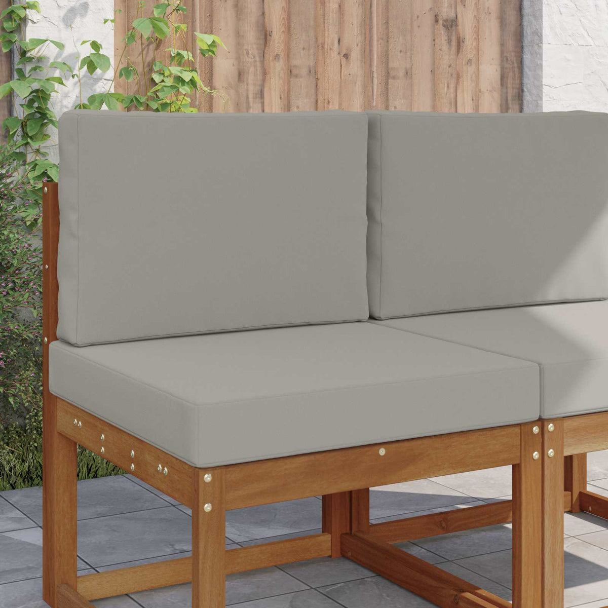 Udendørs Sofa Pude Polyester Grå 60 x 60 cm