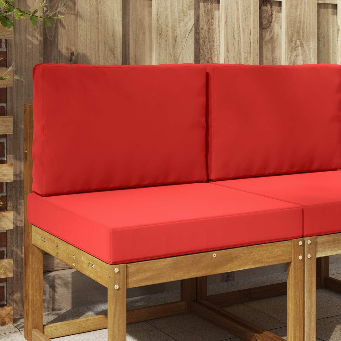 Udendørs Sofa Pude Polyester Rød 60 x 60 cm