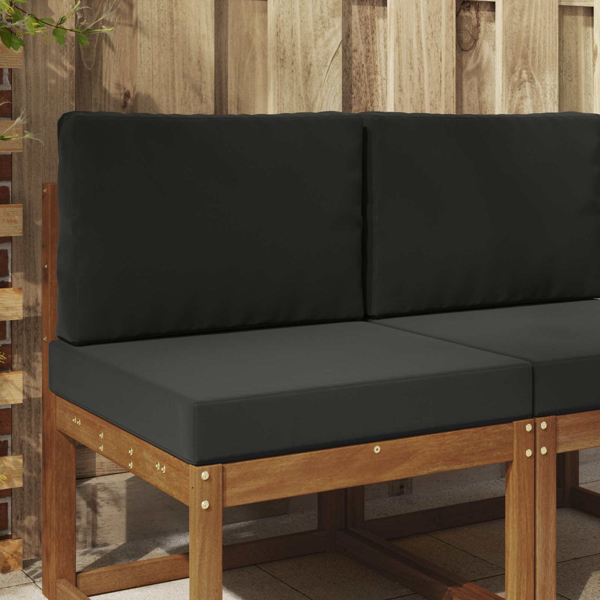 Udendørs Sofa Pude Polyester Sort 60 x 60 cm