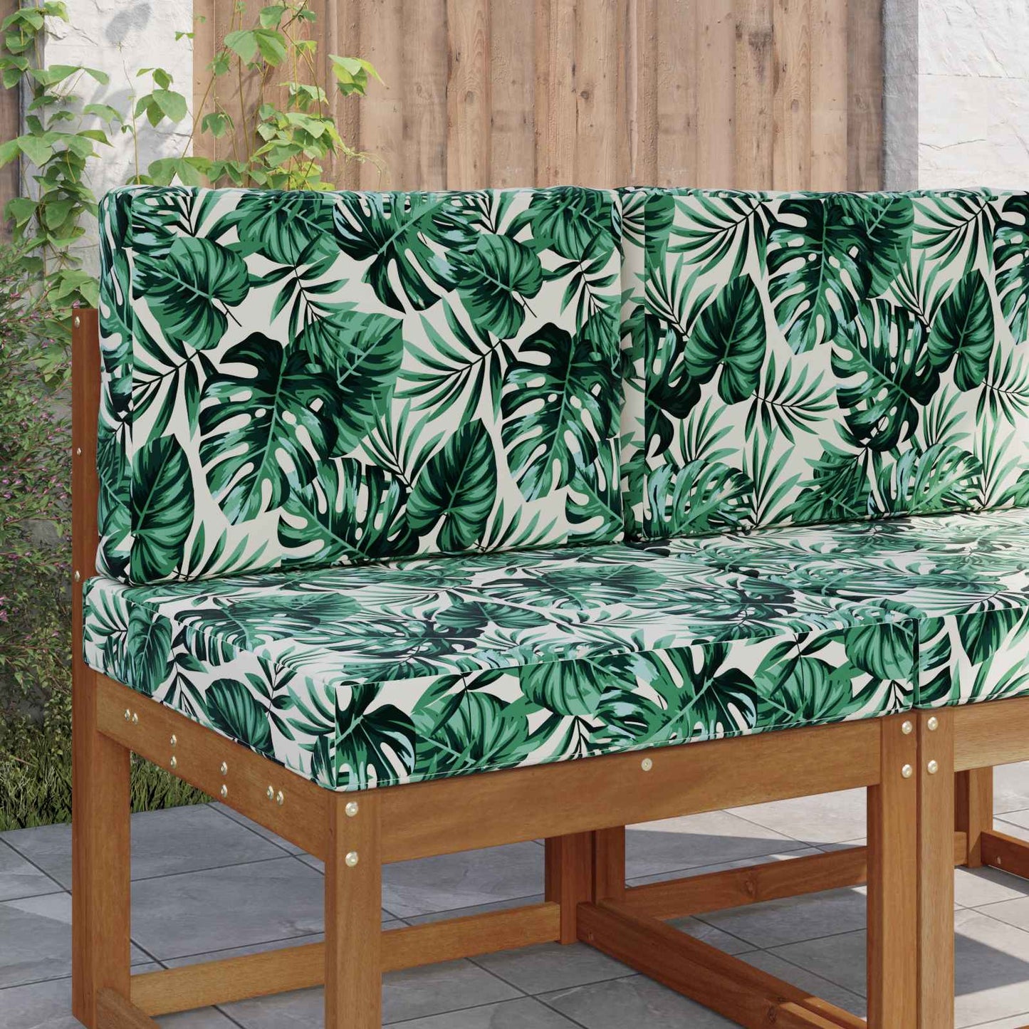 Udendørs Sofa Pude Polyester Bladmønster 60 x 60 cm Bladmønster