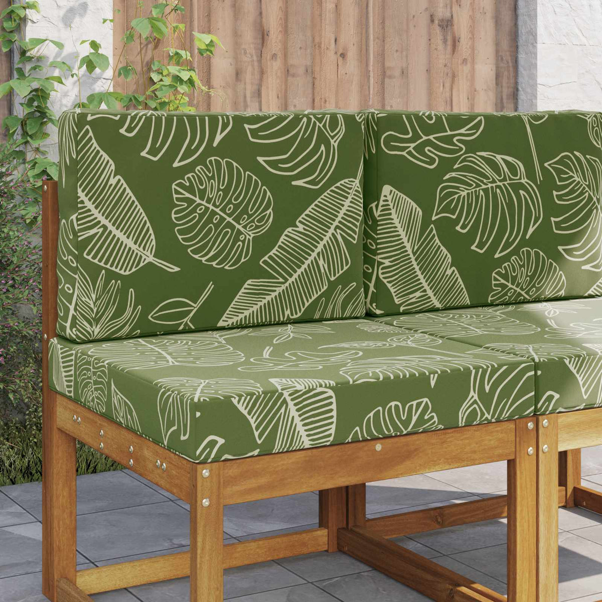 Udendørs Sofa Pude Polyester Bladdesign 60 x 60 cm Bladdesign