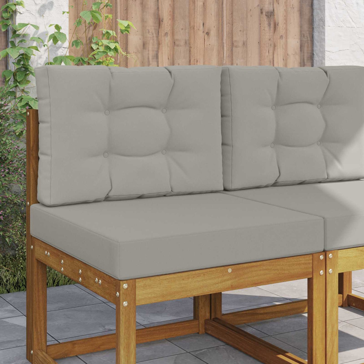 Udendørs Sofa Pude Polyester Grå 60 x 60 cm