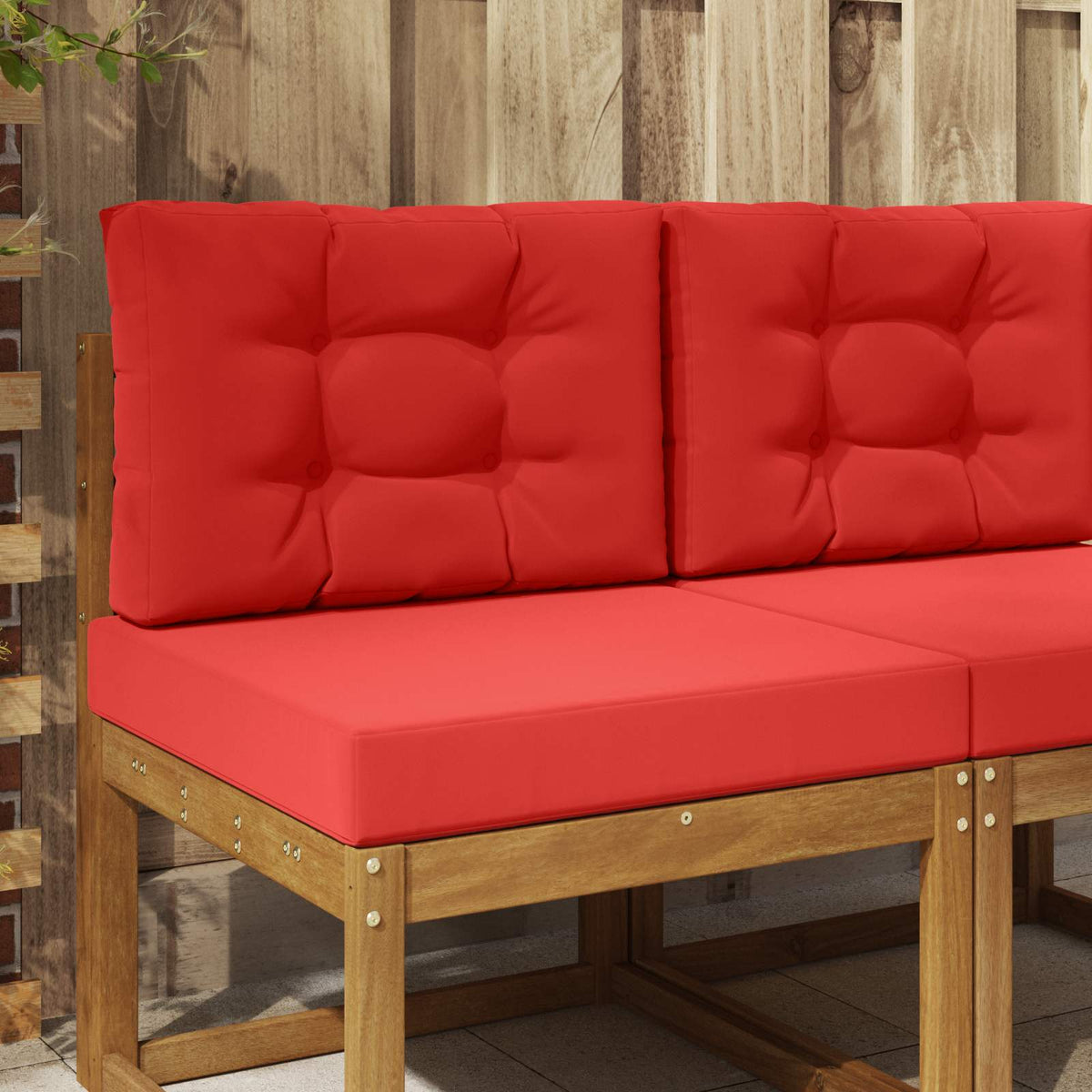 Udendørs Sofa Pude Polyester Rød 60 x 60 cm