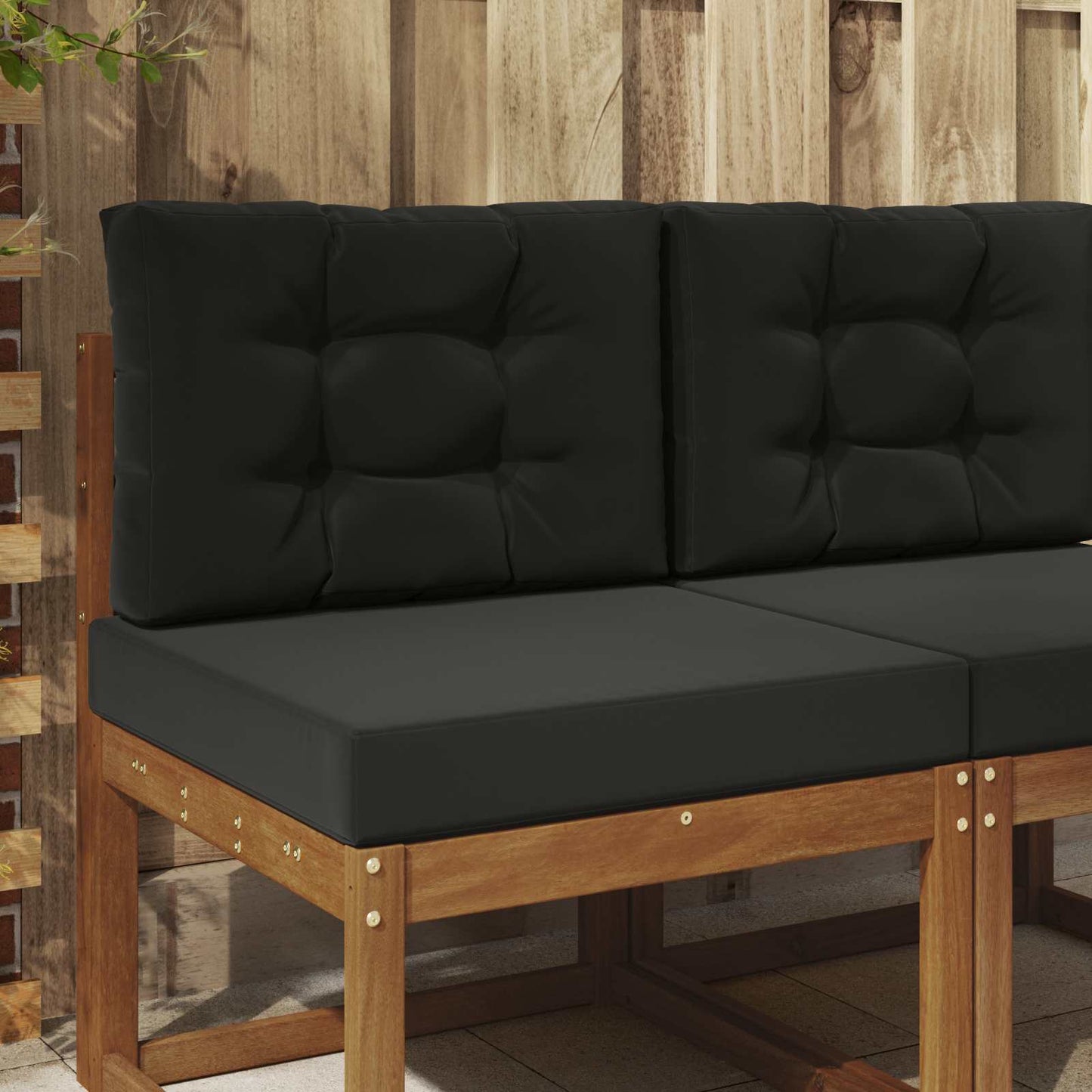 Udendørs Sofa Pude Polyester Sort 60 x 60 cm