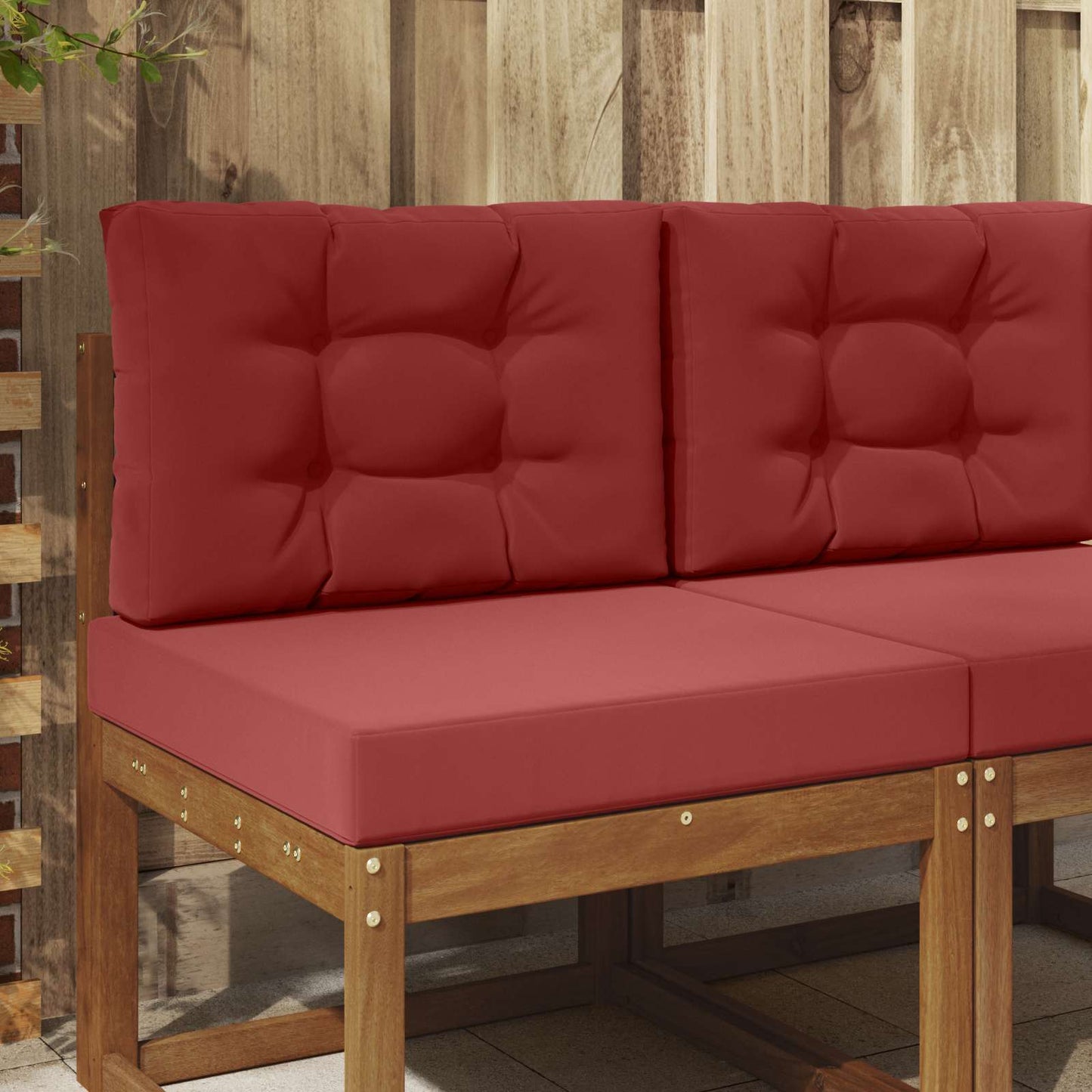 Udendørs Sofa Pude Polyester Vinrød 60 x 60 cm