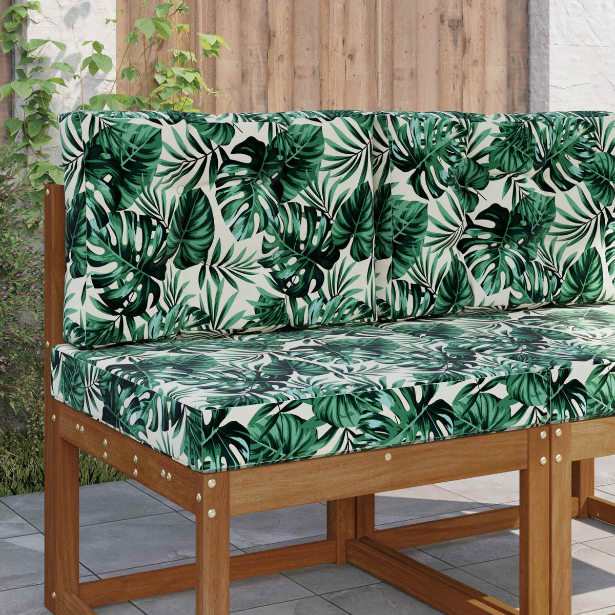 Udendørs Sofa Pude Polyester Bladmønster 60 x 60 cm Bladmønster
