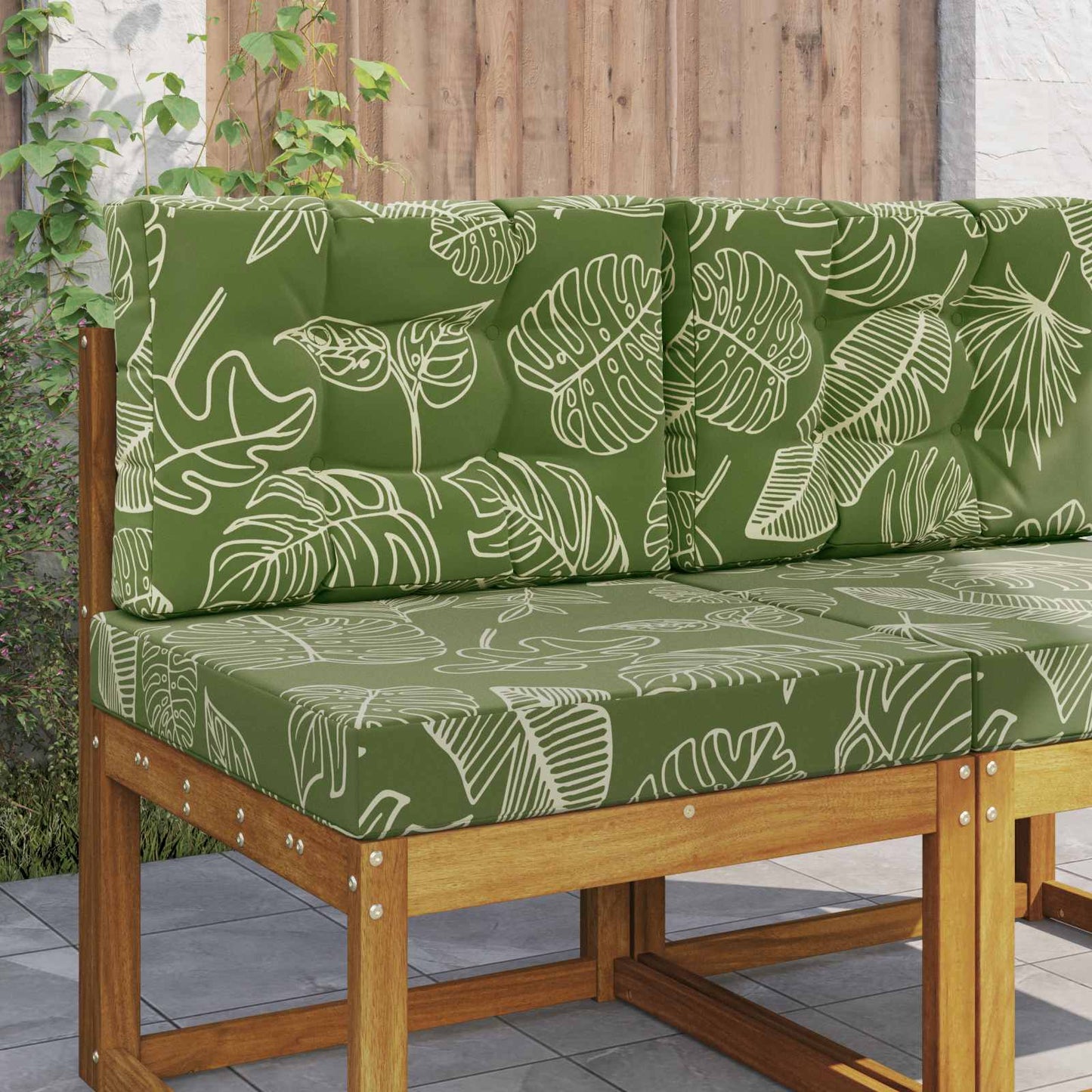 Udendørs Sofa Pude Polyester Bladdesign 60 x 60 cm Bladdesign