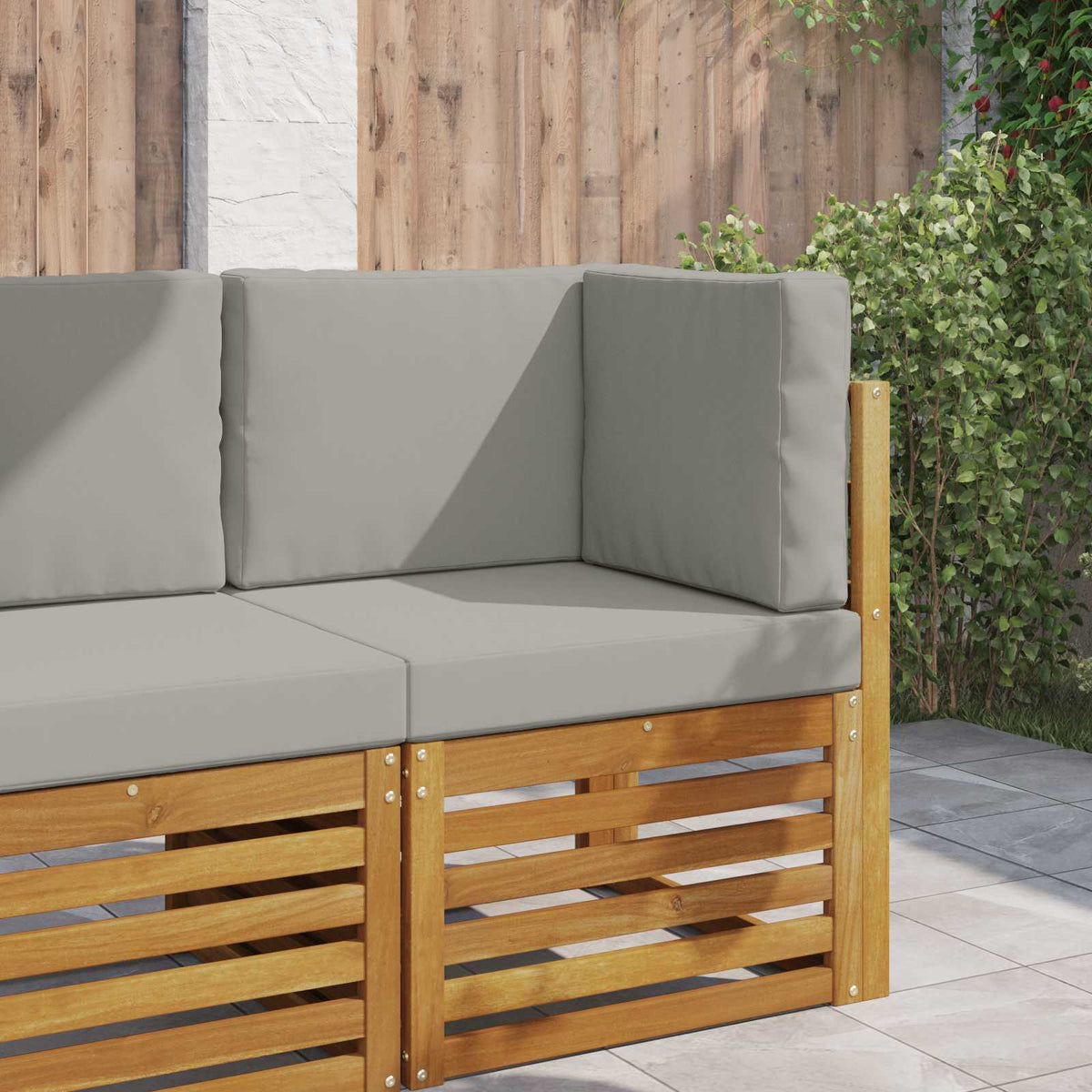 Udendørs Sofa Pude Polyester Grå 60 x 60 cm