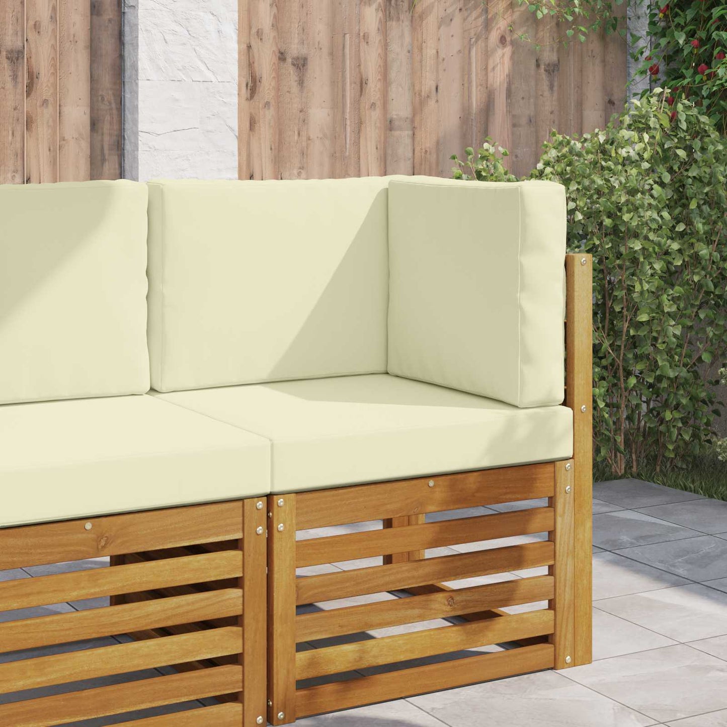 Udendørs Sofa Pude Polyester Cremefarvet 60 x 60 cm