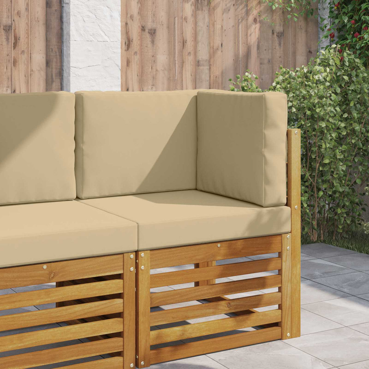 Udendørs Sofa Pude Polyester Beige 60 x 60 cm
