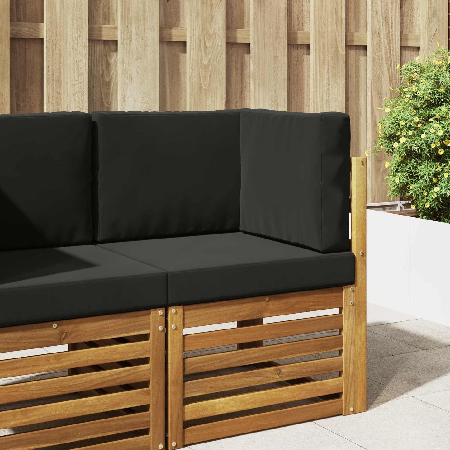 Udendørs Sofa Pude Polyester Sort 60 x 60 cm