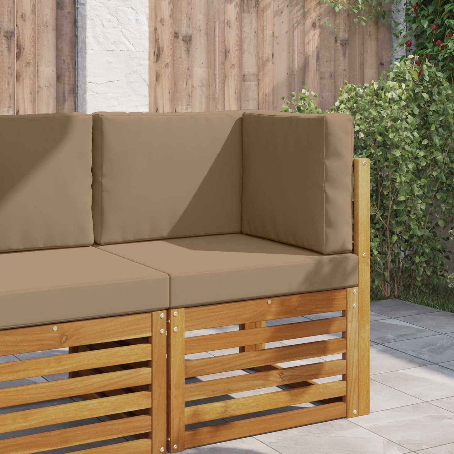 Udendørs Sofa Pude Polyester Gråbrun 60 x 60 cm