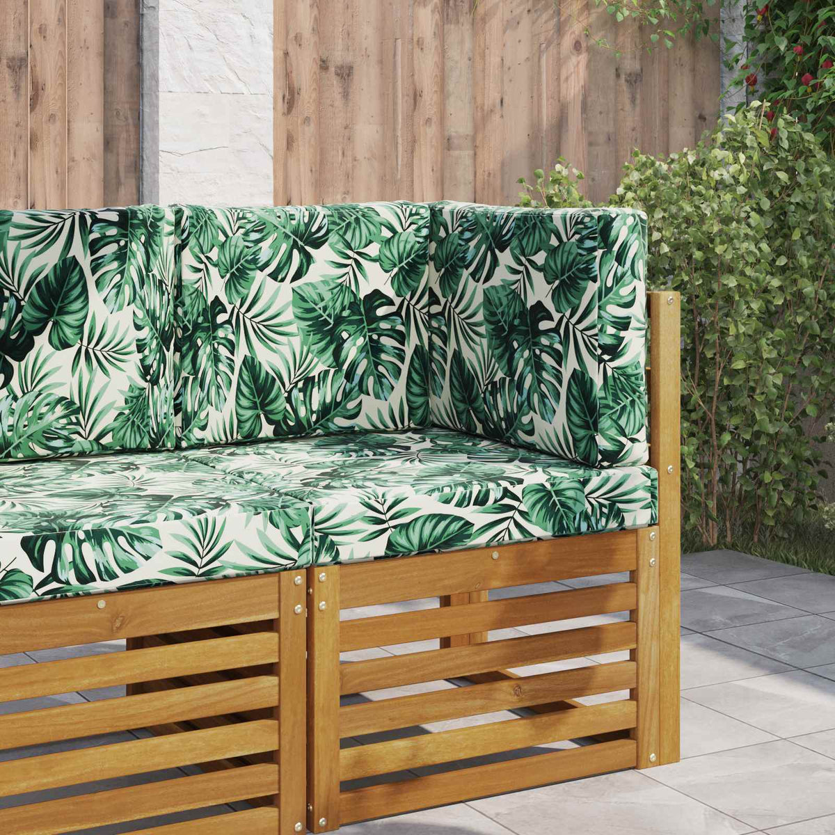Udendørs Sofa Pude Polyester Bladmønster 60 x 60 cm Bladmønster