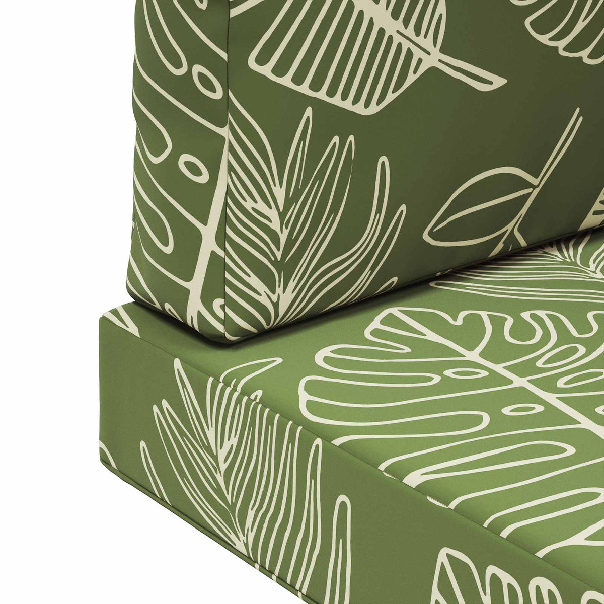Udendørs Sofa Pude Polyester Bladdesign 60 x 60 cm Bladdesign