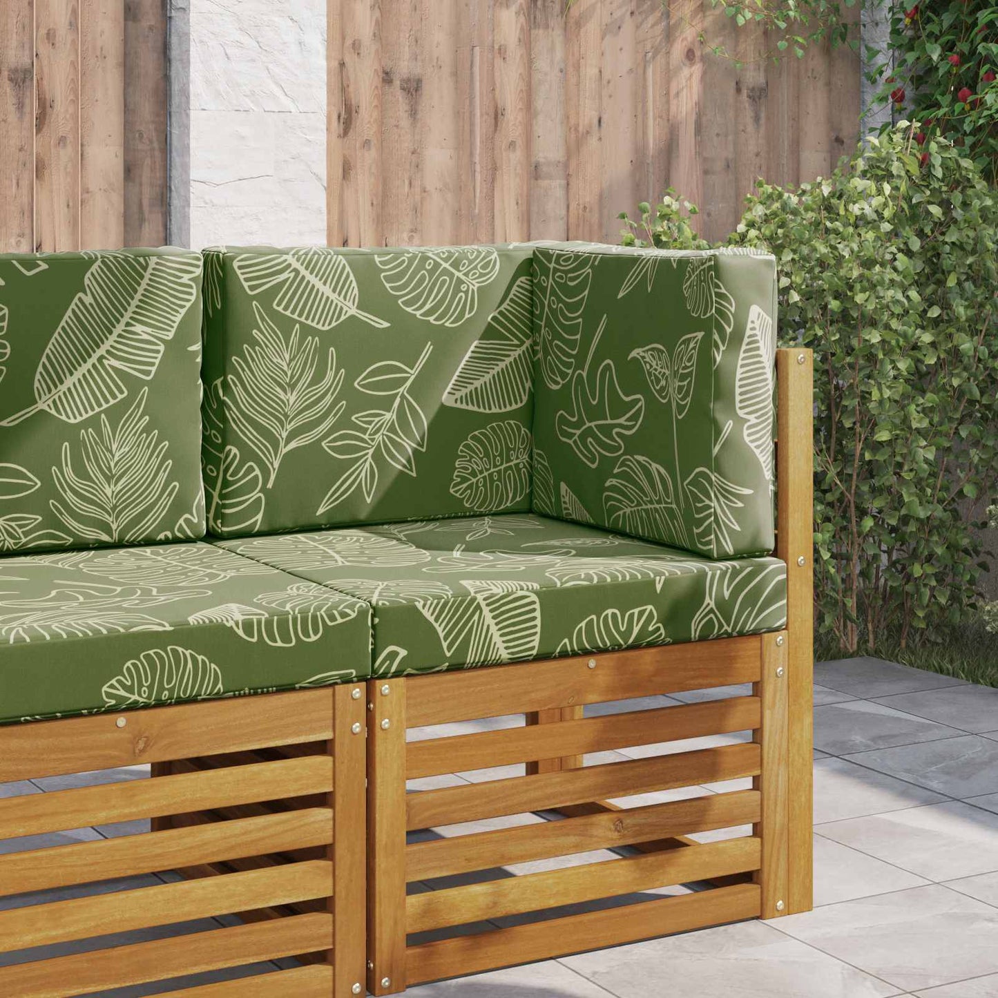 Udendørs Sofa Pude Polyester Bladdesign 60 x 60 cm Bladdesign