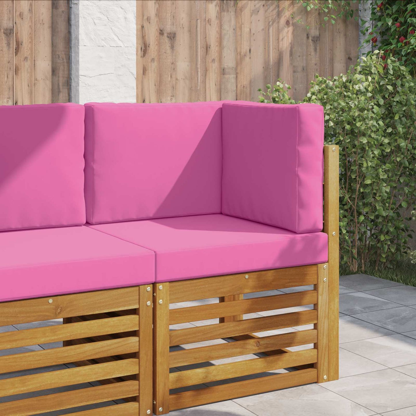 Udendørs Sofa Pude Polyester Lyserød 60 x 60 cm