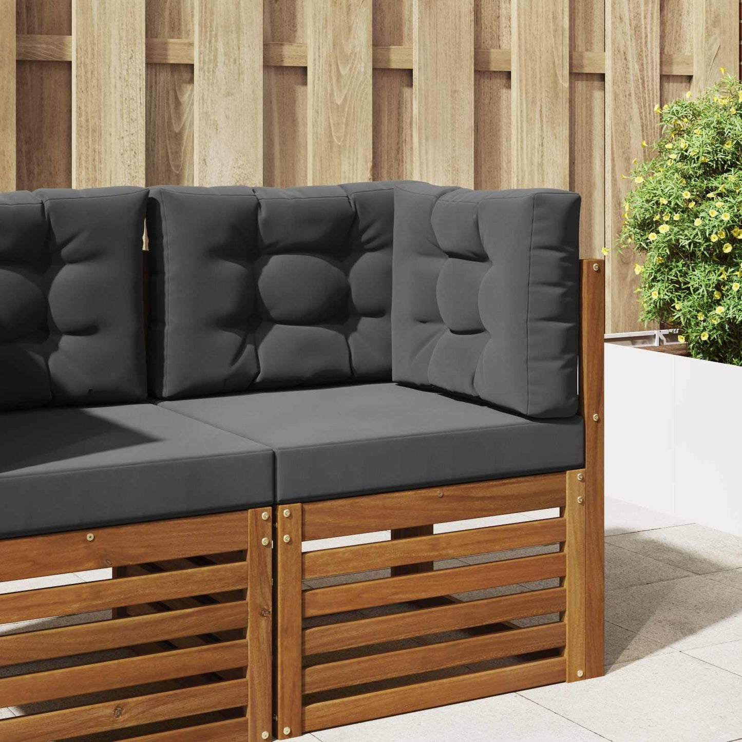 Udendørs Sofa Pude Polyester Antracit 60 x 60 cm