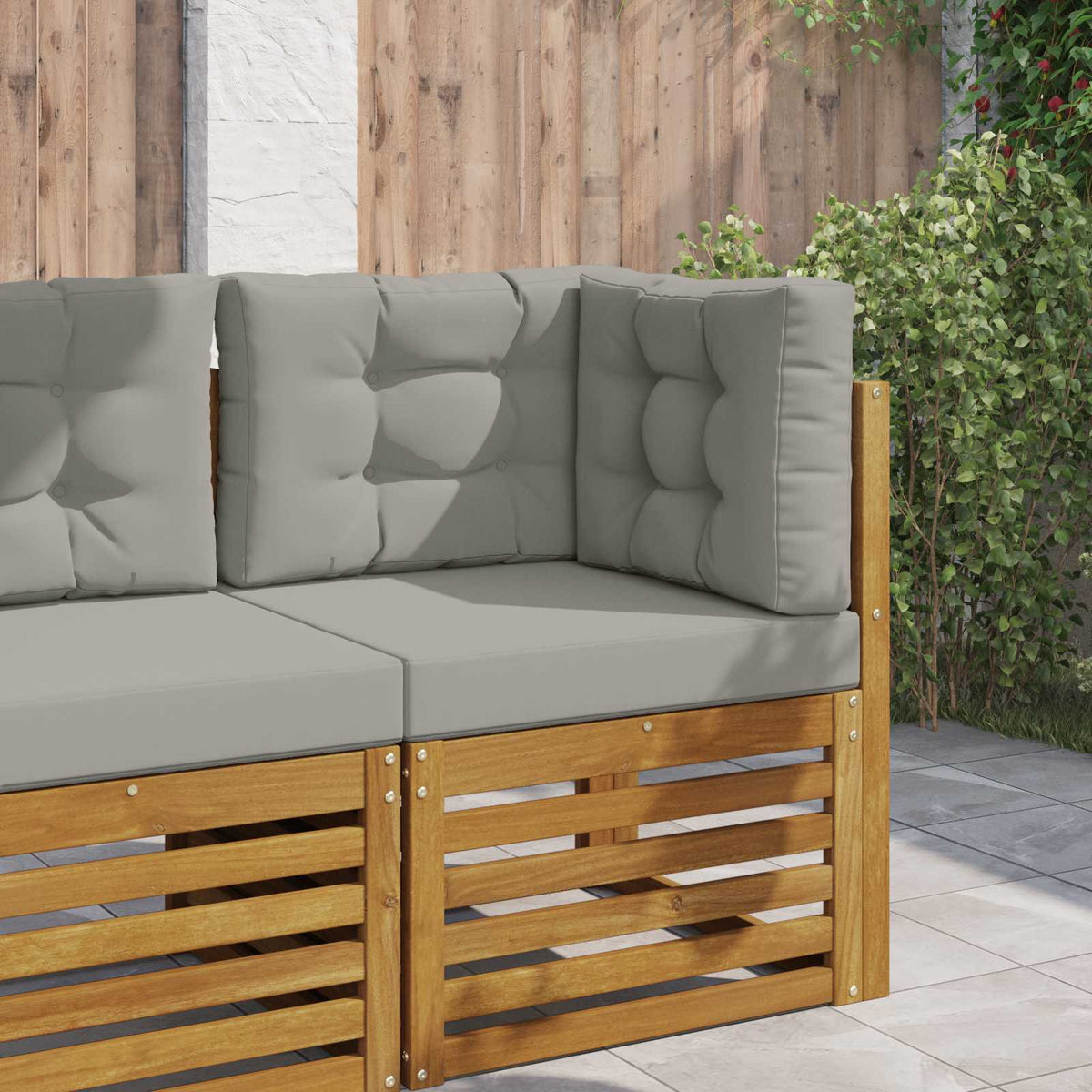 Udendørs Sofa Pude Polyester Grå 60 x 60 cm