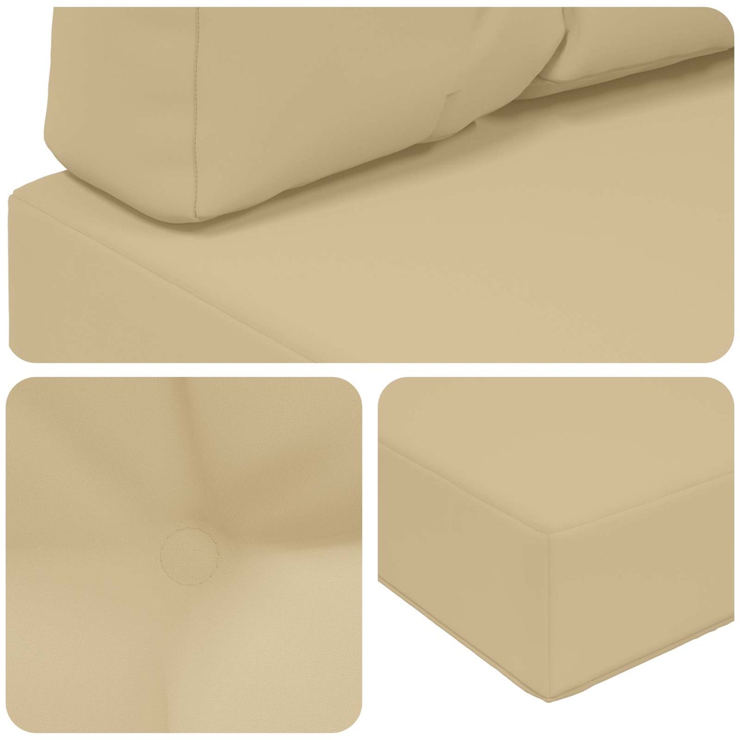 Udendørs Sofa Pude Polyester Beige 60 x 60 cm