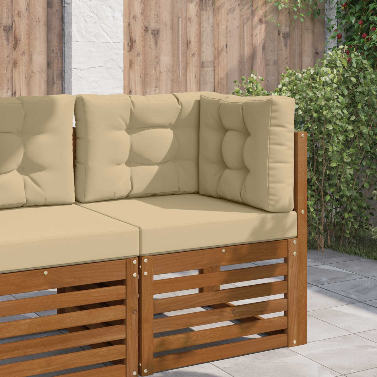 Udendørs Sofa Pude Polyester Beige 60 x 60 cm