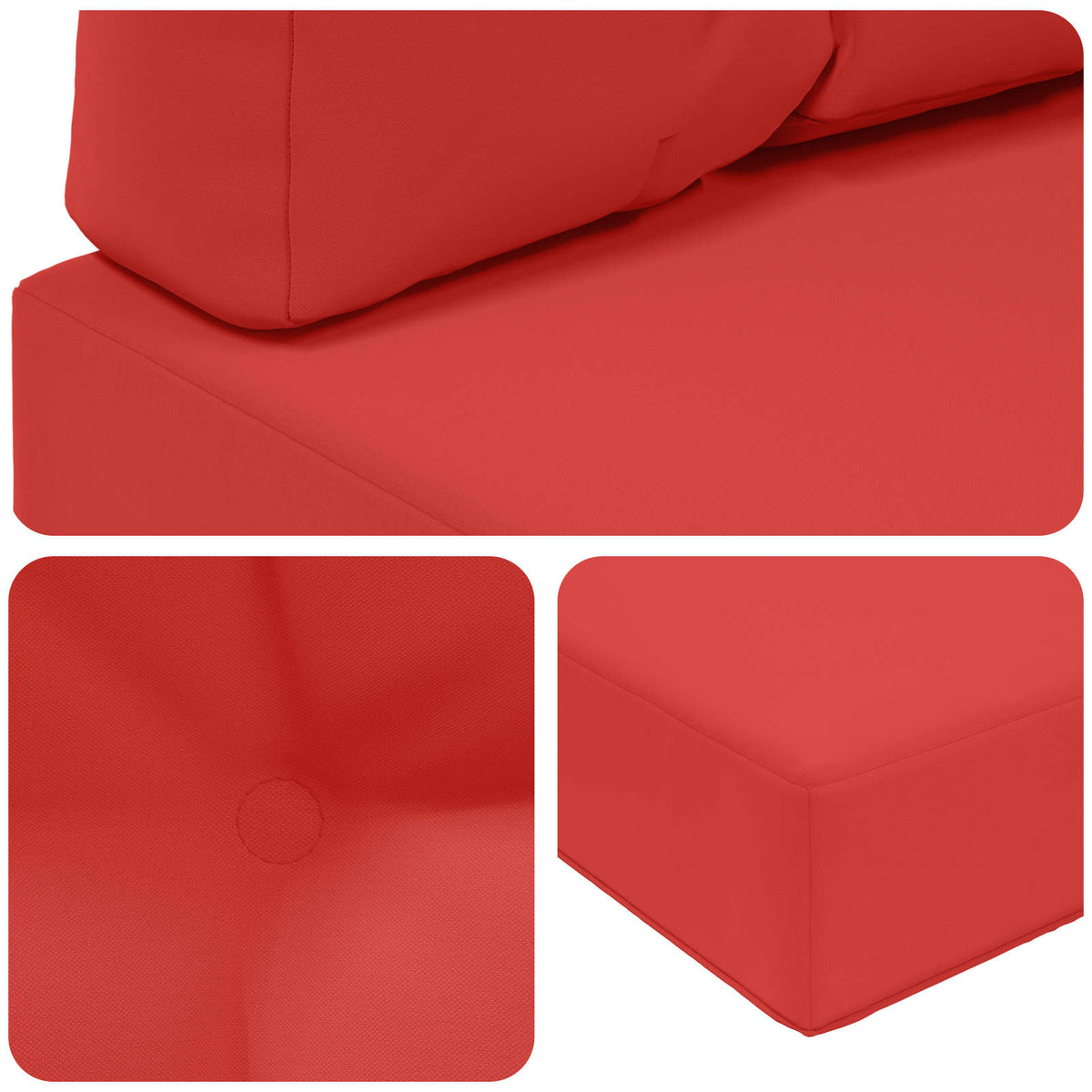 Udendørs Sofa Pude Polyester Rød 60 x 60 cm
