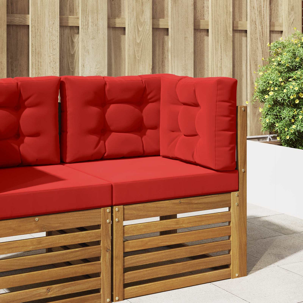 Udendørs Sofa Pude Polyester Rød 60 x 60 cm