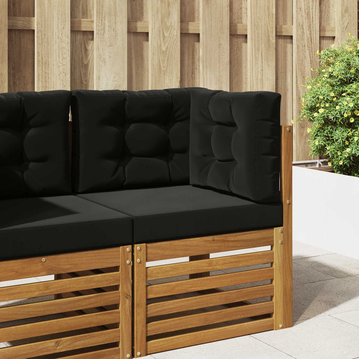 Udendørs Sofa Pude Polyester Sort 60 x 60 cm