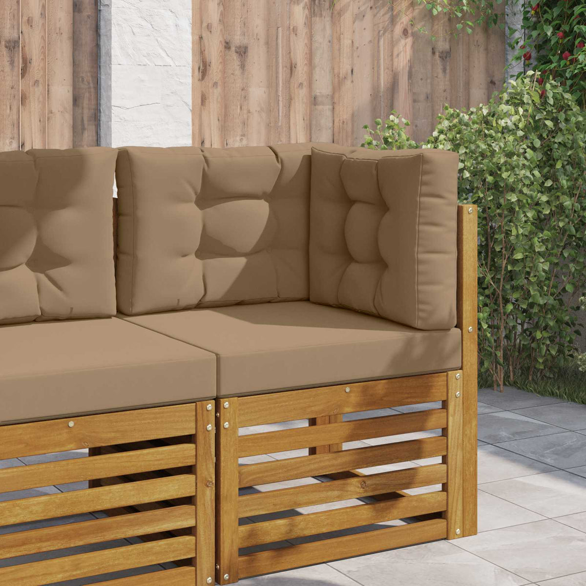 Udendørs Sofa Pude Polyester Gråbrun 60 x 60 cm