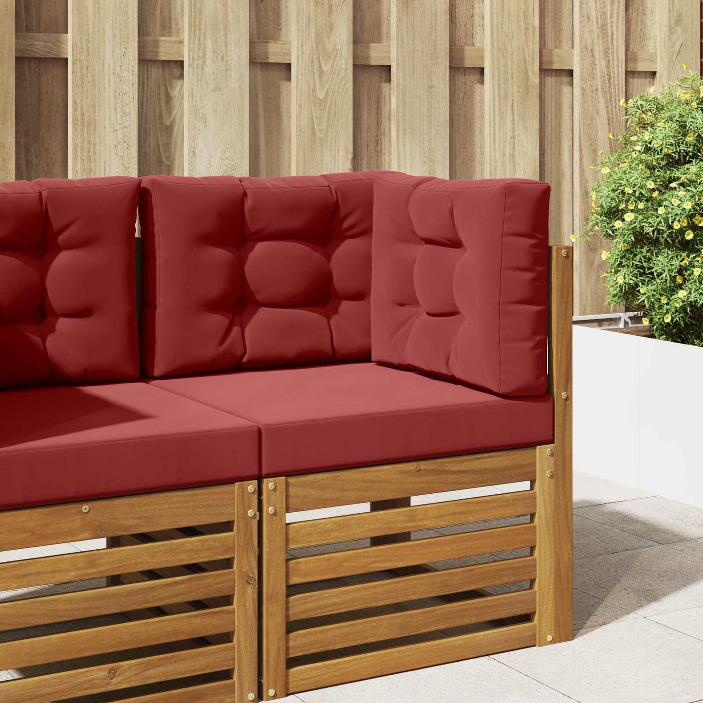 Udendørs Sofa Pude Polyester Vinrød 60 x 60 cm