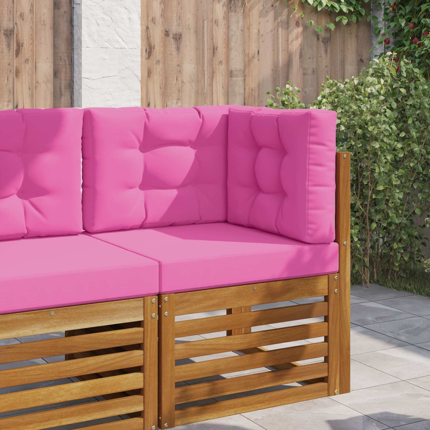 Udendørs Sofa Pude Polyester Lyserød 60 x 60 cm