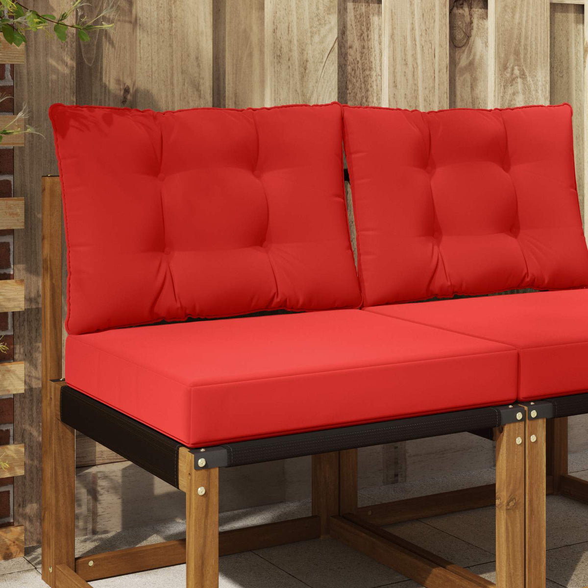 Udendørs Sofa Pude Polyester Rød 60 x 50,5 cm