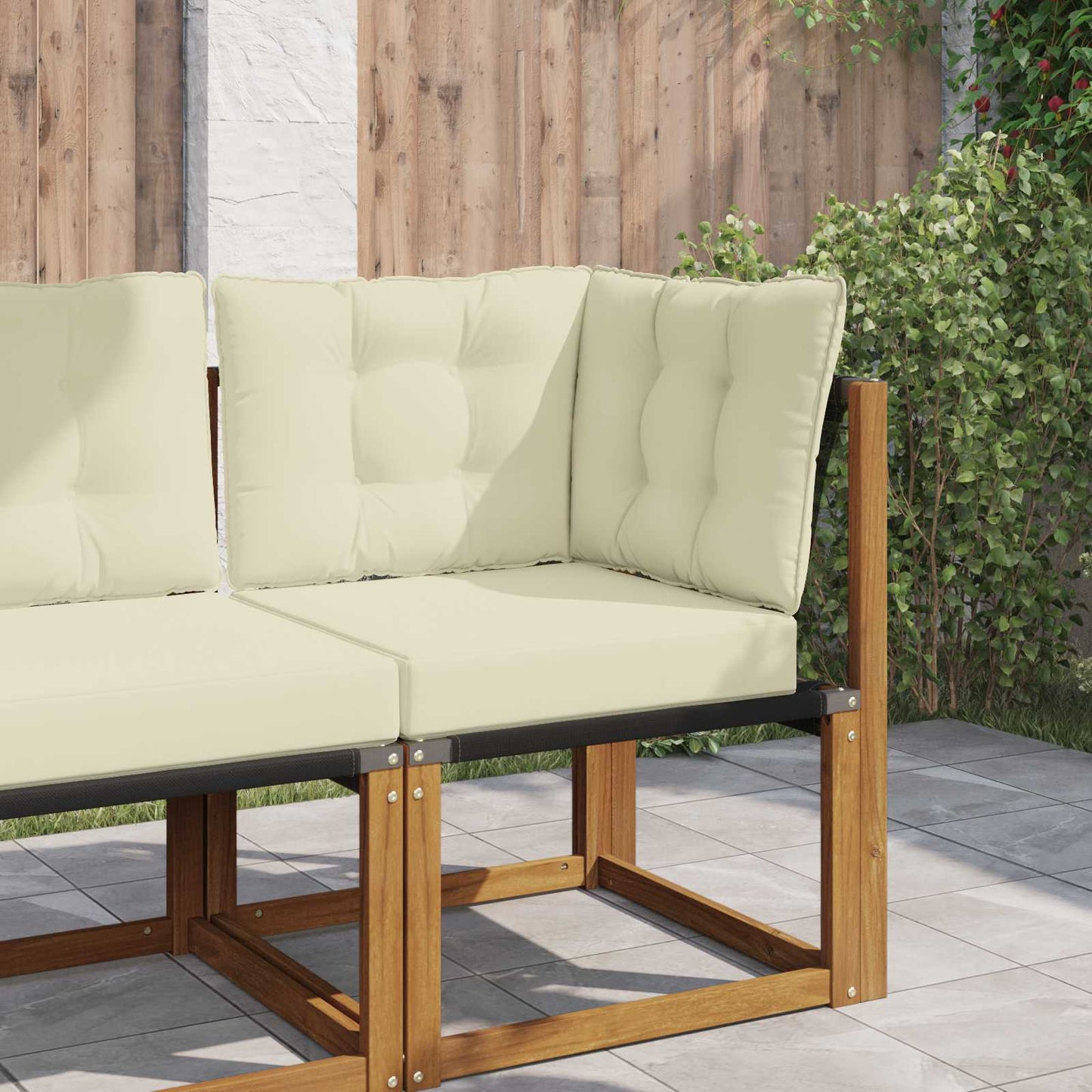 Udendørs Sofa Pude Polyester Cremefarvet 50,5 x 50,5 cm