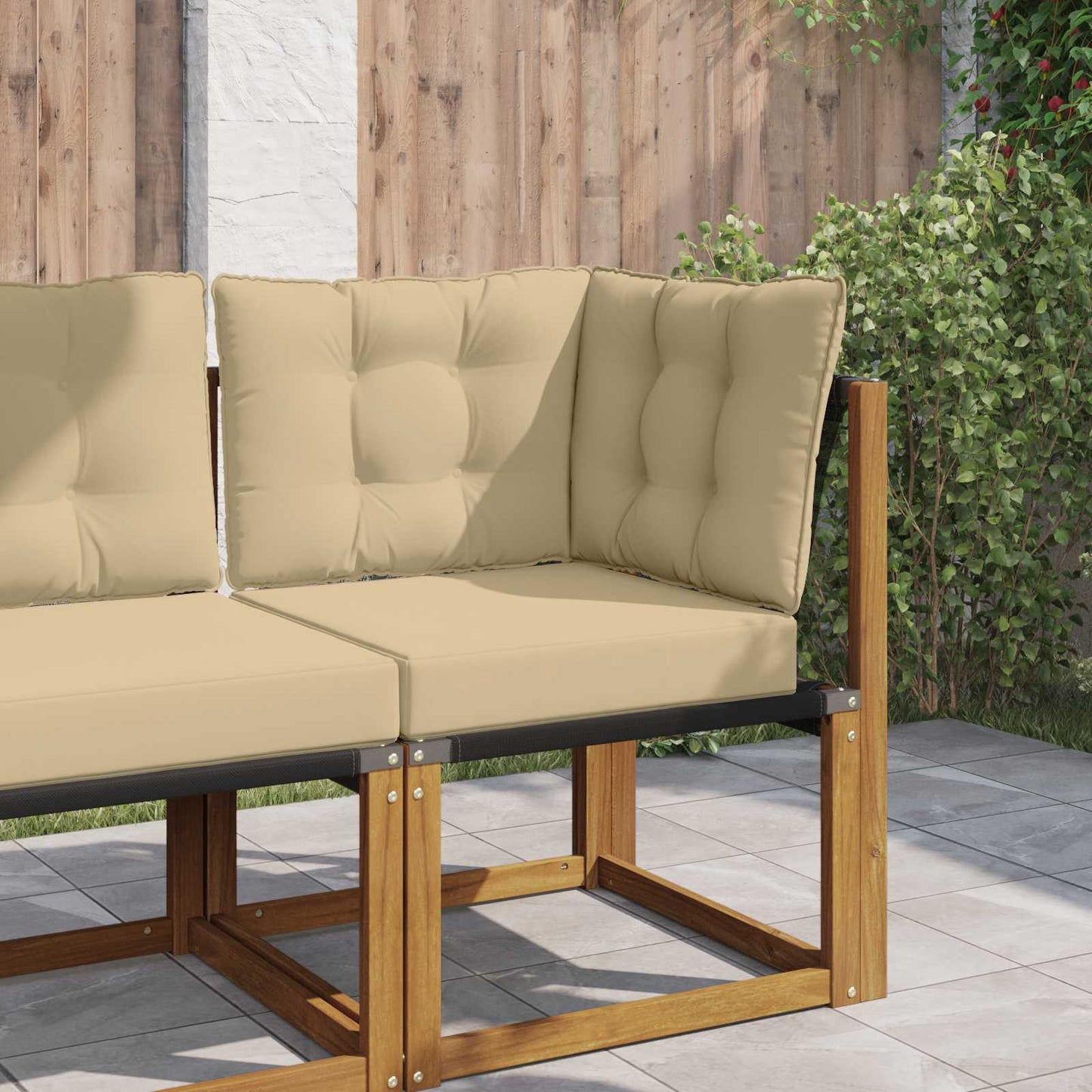 Udendørs Sofa Pude Polyester Beige 50,5 x 50,5 cm