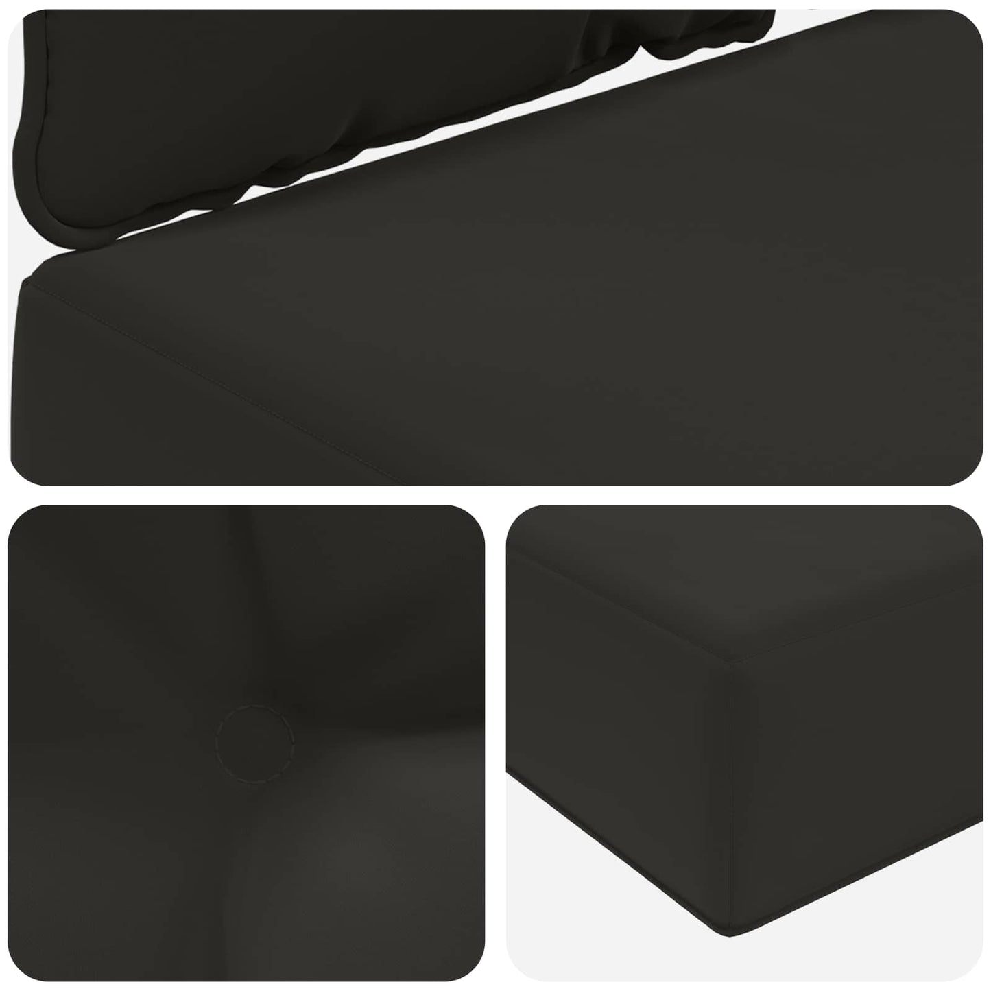 Udendørs Sofa Pude Polyester Sort 50,5 x 50,5 cm