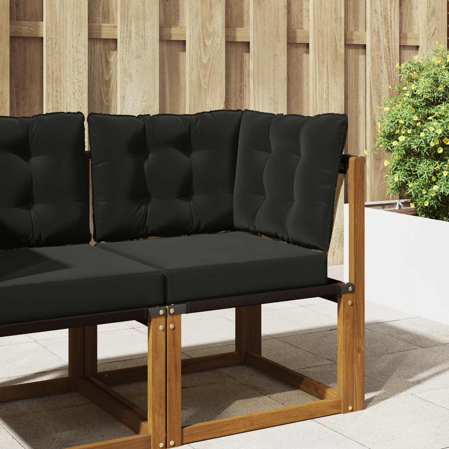Udendørs Sofa Pude Polyester Sort 50,5 x 50,5 cm