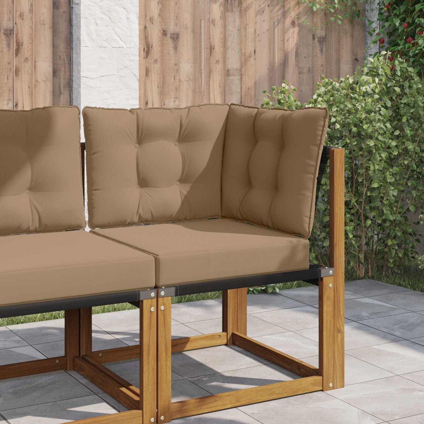 Udendørs Sofa Pude Polyester Gråbrun 50,5 x 50,5 cm