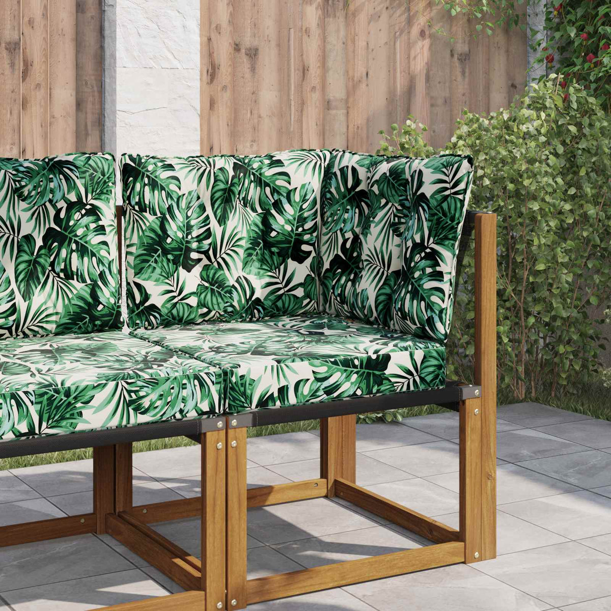 Udendørs Sofa Pude Polyester Bladmønster 50,5 x 50,5 cm