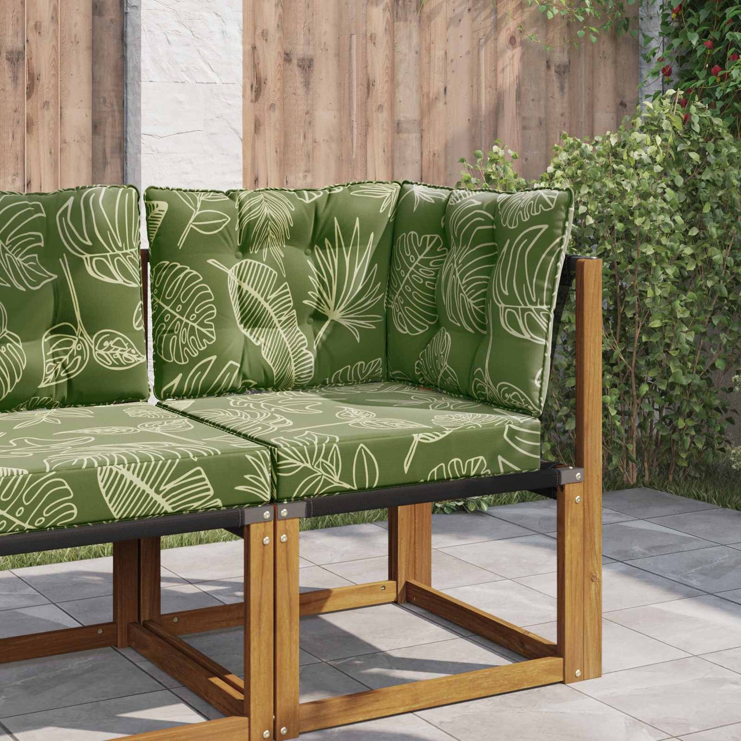 Udendørs Sofa Pude Polyester Bladdesign 50,5 x 50,5 cm