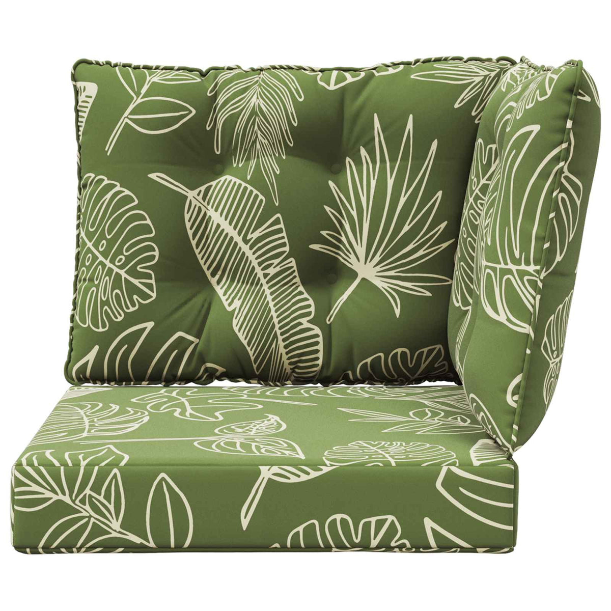 Udendørs Sofa Pude Polyester Bladdesign 50,5 x 50,5 cm
