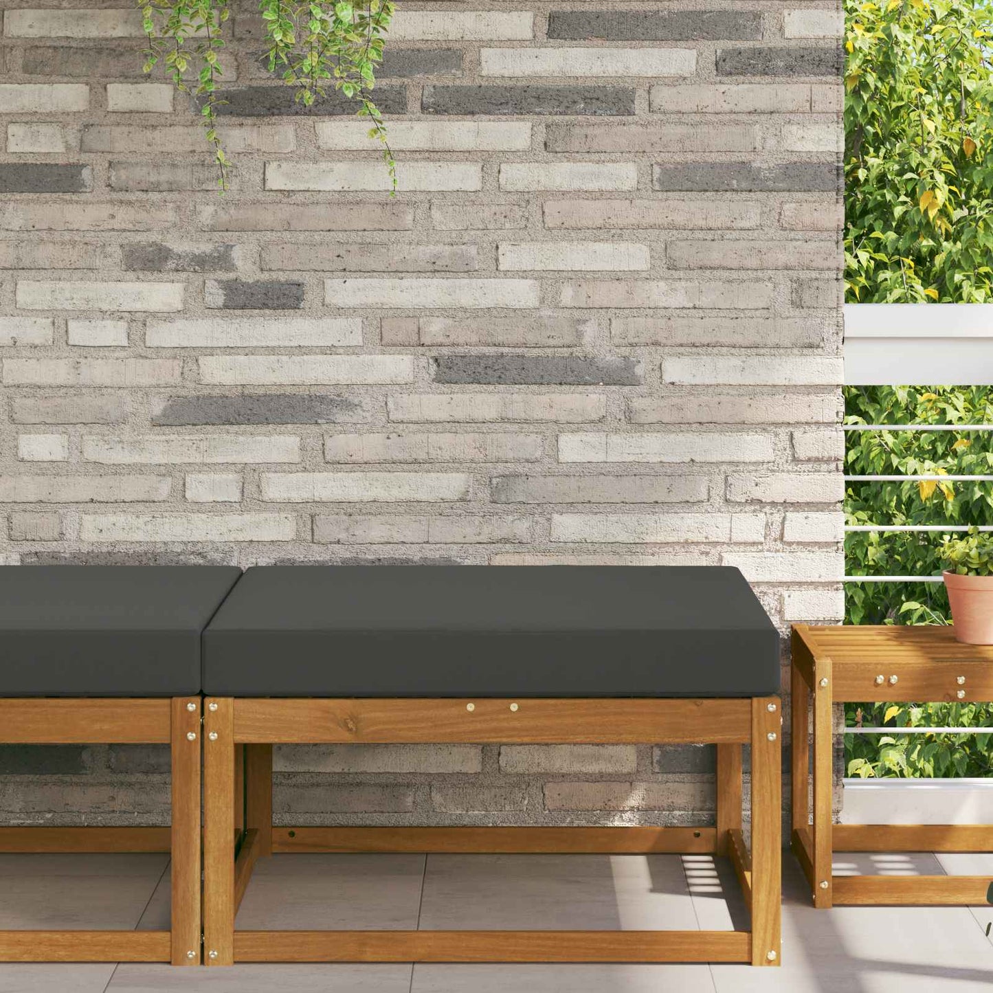 Udendørs Sofa Pude Polyester Antracit 80 x 80 cm