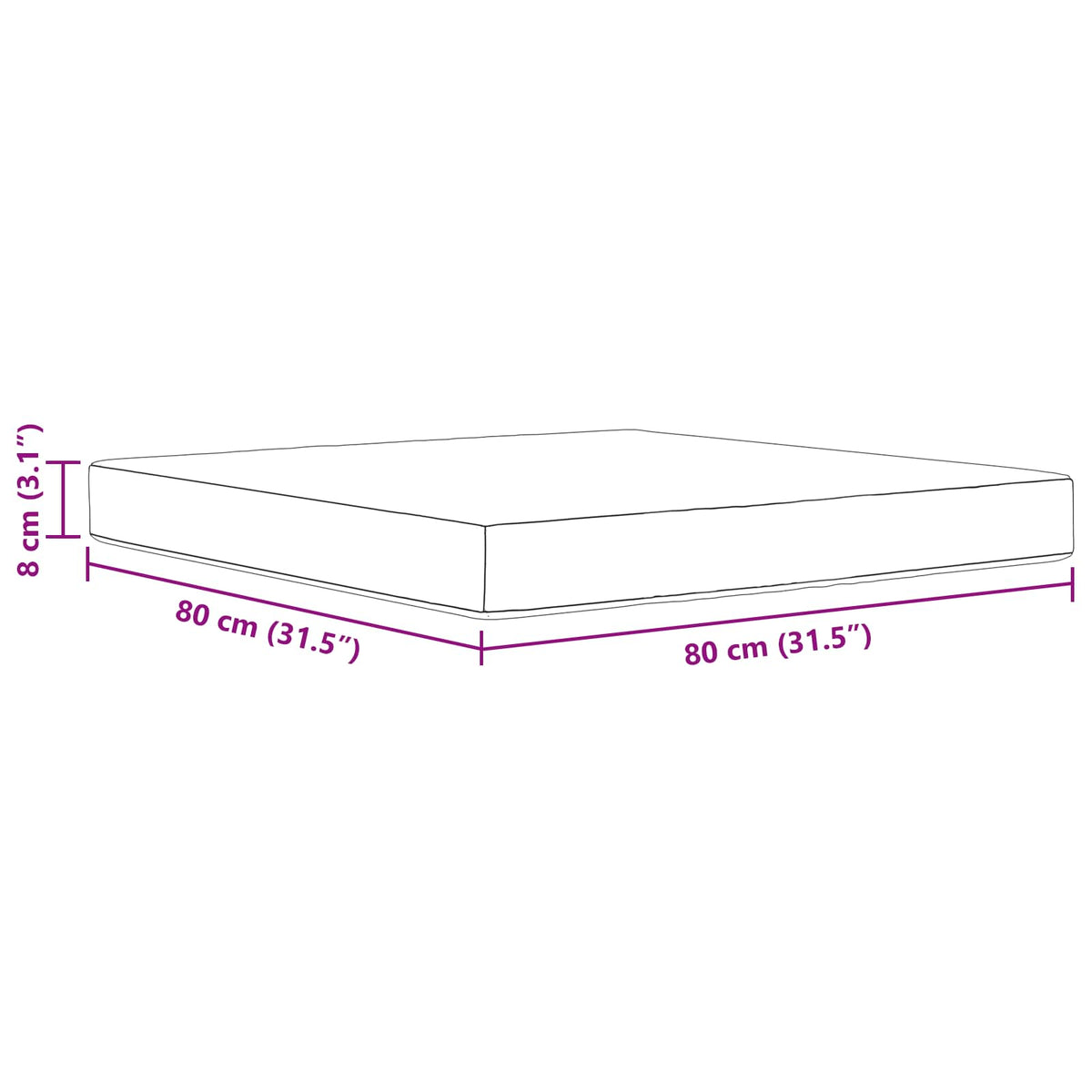 Udendørs Sofa Pude Polyester Antracit 80 x 80 cm