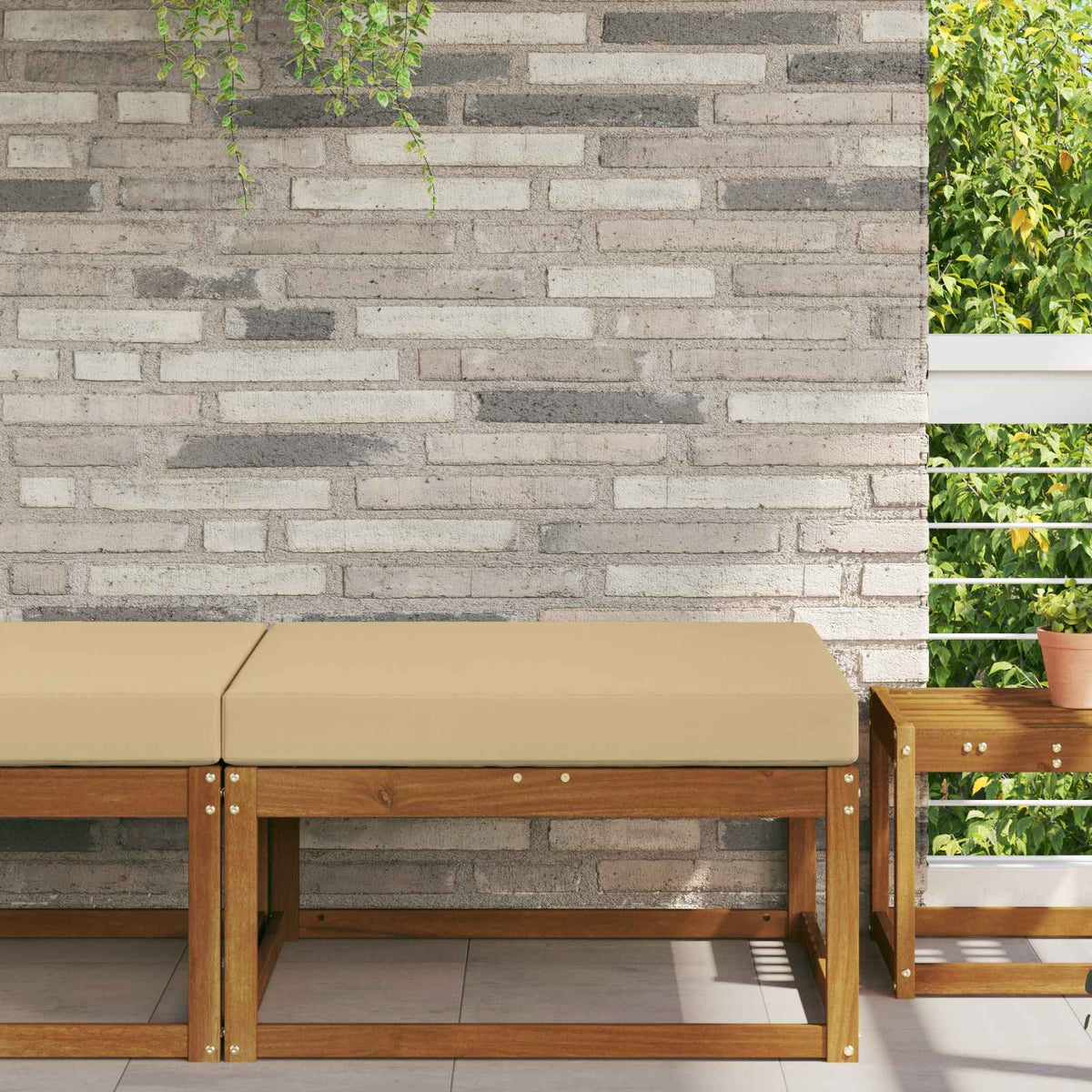 Udendørs Sofa Pude Polyester Beige 80 x 80 cm