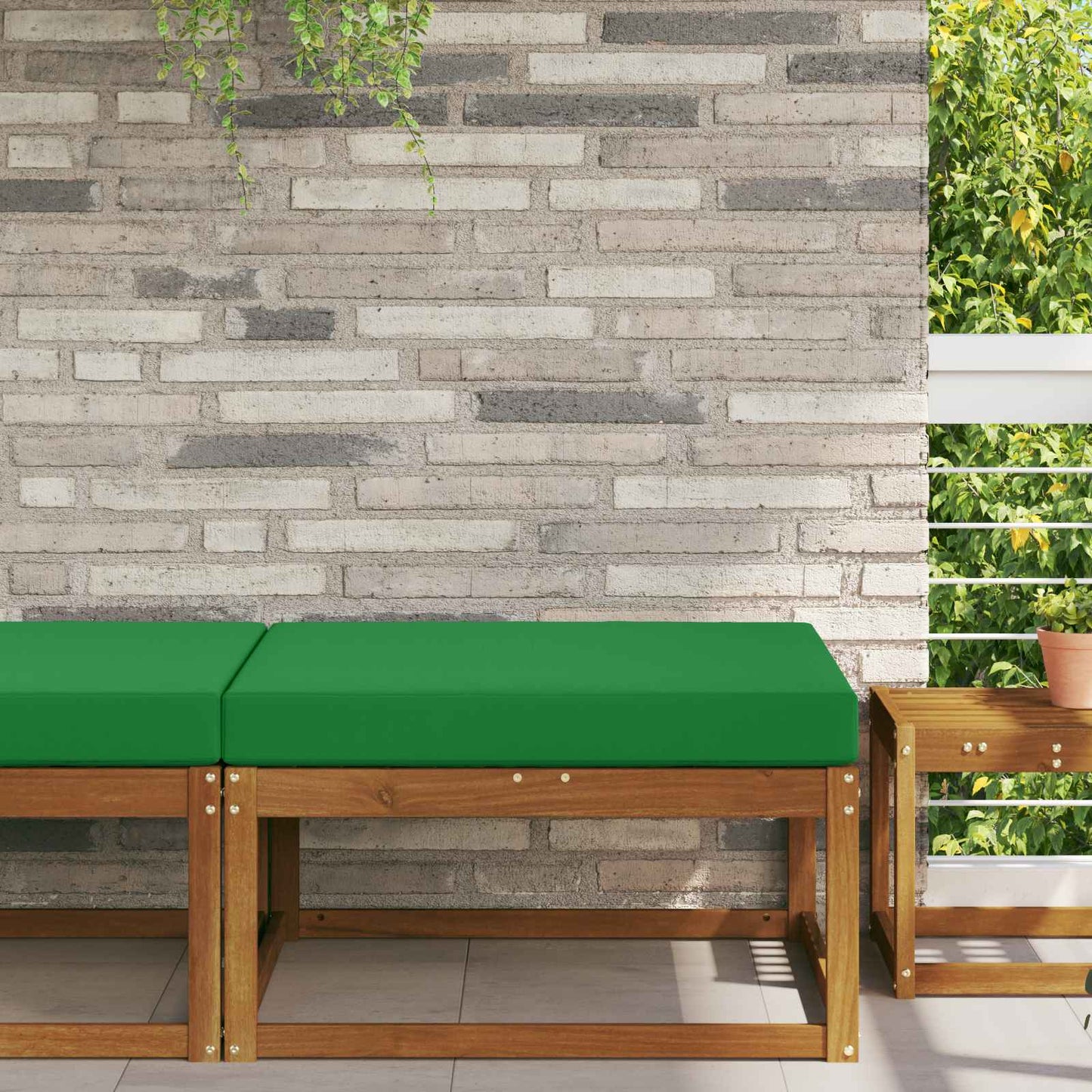 Udendørs Sofa Pude Polyester Grøn 80 x 80 cm