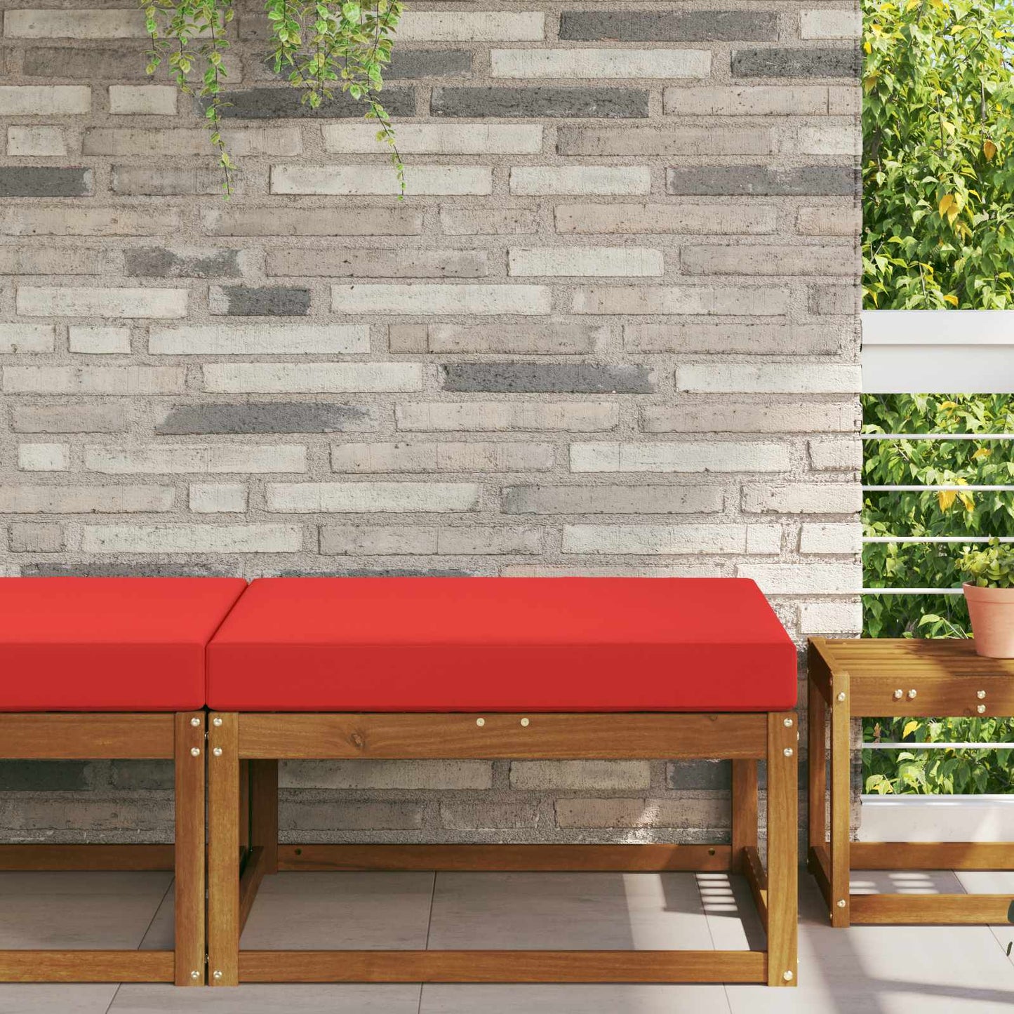 Udendørs Sofa Pude Polyester Rød 80 x 80 cm
