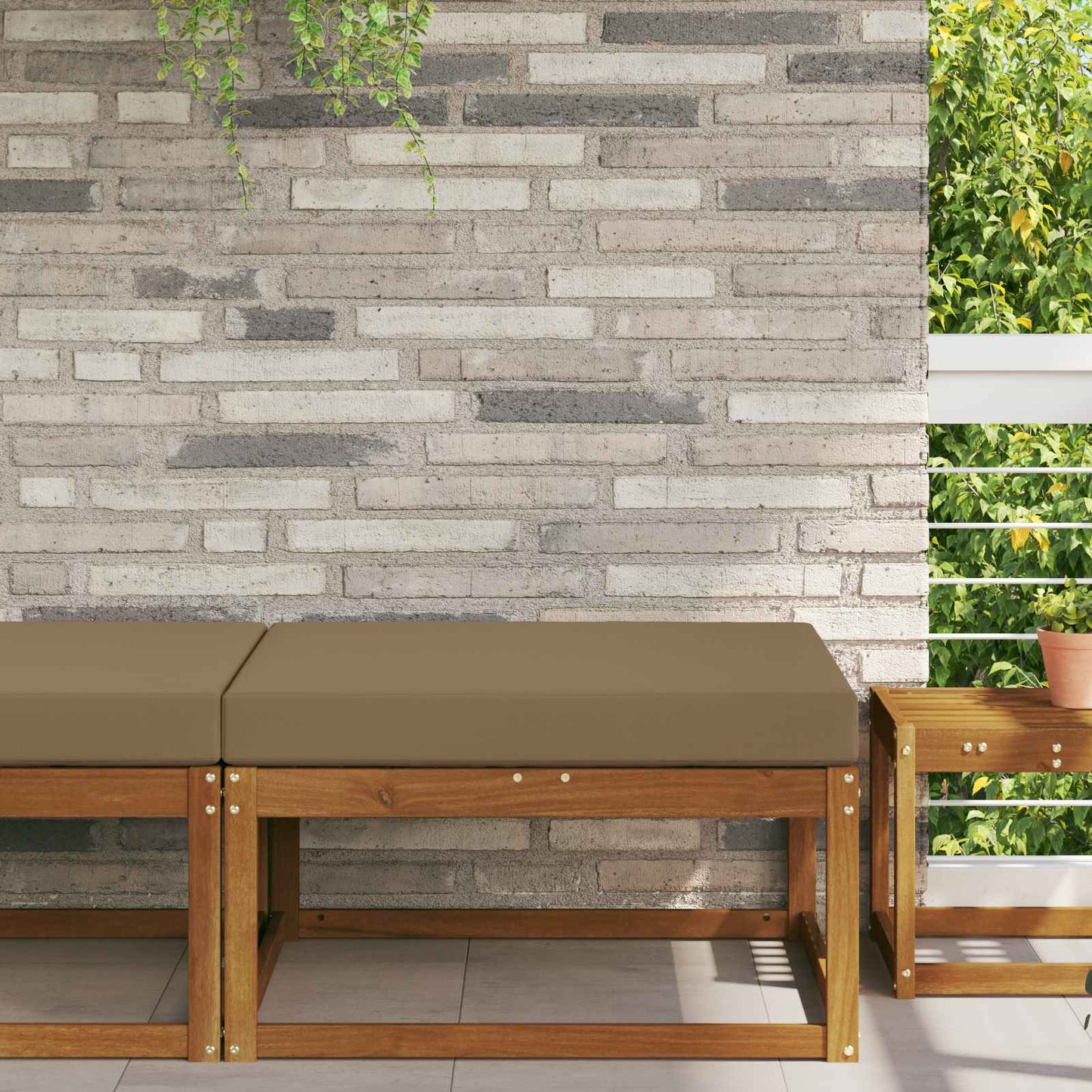 Udendørs Sofa Pude Polyester Gråbrun 80 x 80 cm
