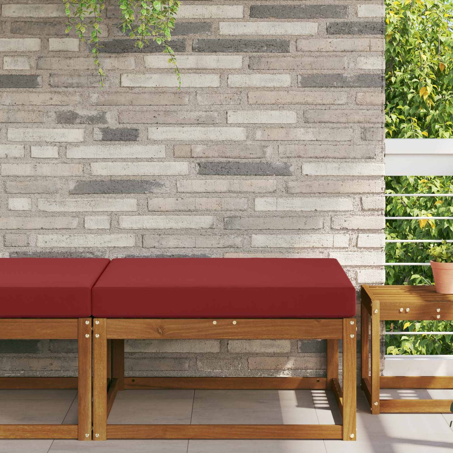Udendørs Sofa Pude Polyester Vinrød 80 x 80 cm